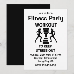 Träningsfest för hälsa och fitness inbjudningar
