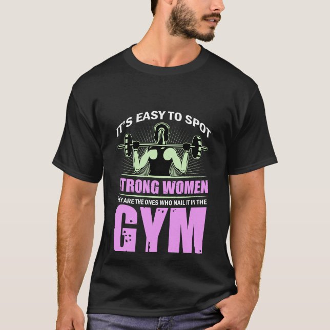  Träningsfitness kvinna gym träning   T Shirt (Framsida)