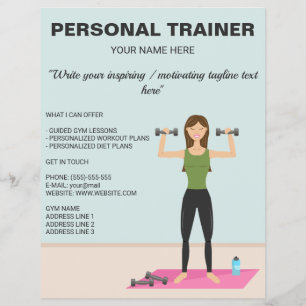 Träningsflicka Fitnessflicka Anpassad Personlig Tr Reklamblad