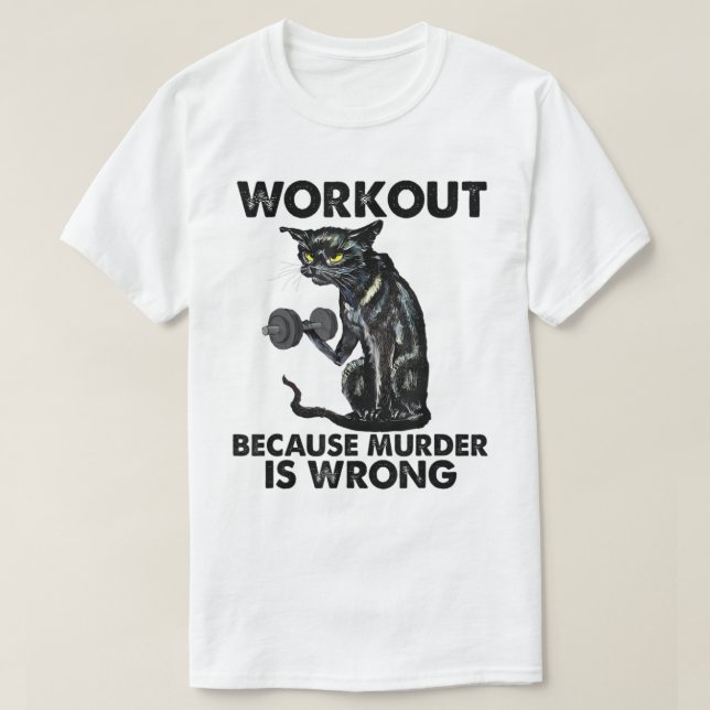 Träningskatten För att Mord är Fel Konst T Shirt (Design framsida)