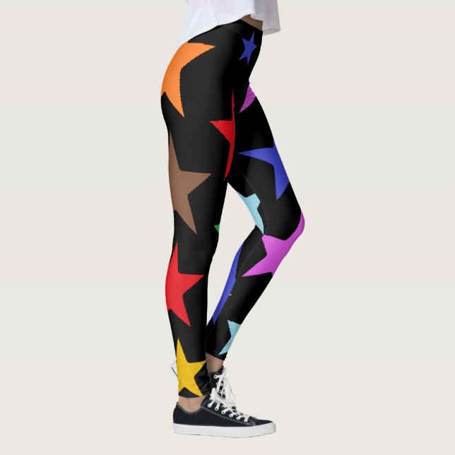 Träningsleggings av hög kvalitet med stora stjärno leggings (Höger)