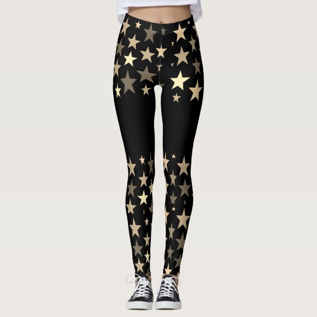 Träningsleggings i hög kvalitet med stjärnor leggings (Framsida)