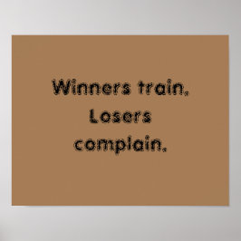 Träningsmotivation citat och ljust brunt affisch