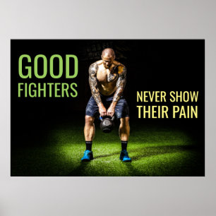 Träningsmotivation Inspirerande Citat från Strid Poster