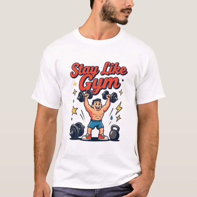 Träningsrelaterad seriefigurer design t shirt (Framsida)