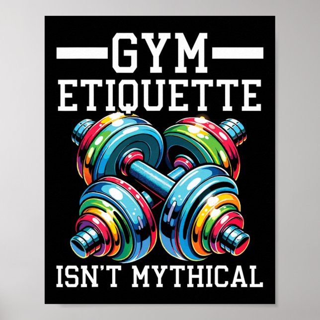 Träningsstudio Etikett Träning Bodybuilding Fitnes Poster (Framsidan)