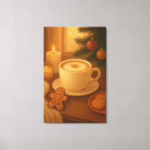 Träningstryck av mysig julkaffe på sträckt canvas