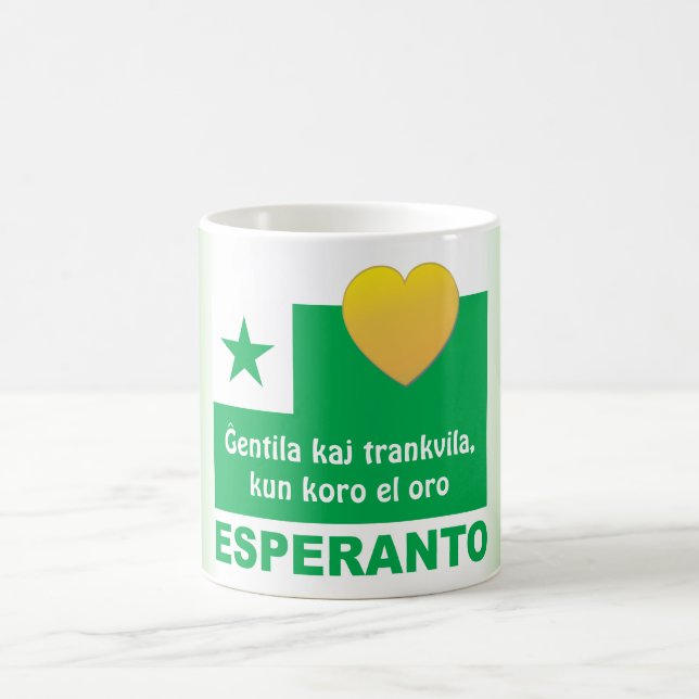Trankvila för Esperanto/Ĝentila kaj, oro för Kaffemugg (Center)