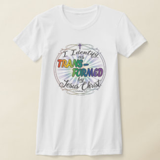 Tranmed-format av Jesus Kristus - Kvinnans vita te T Shirt