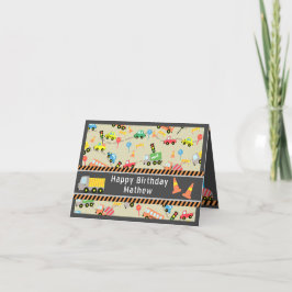 Tranporterande Boy Brown.födelsedagskort Tack Kort