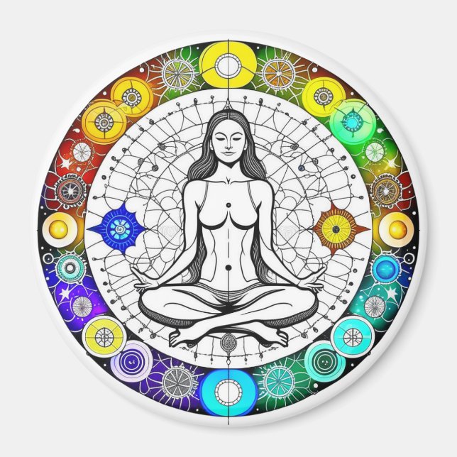 Tranquil and Serene Peacval Meditation Magnet (Framsidan)