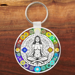 Tranquil and Serene Peacval Meditation Nyckelring