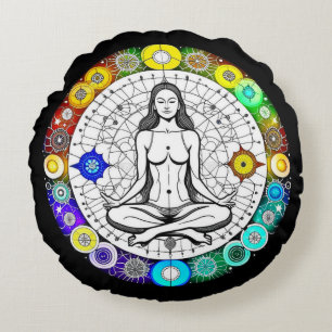 Tranquil and Serene Peacval Meditation Rund Kudde