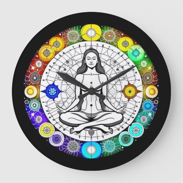 Tranquil and Serene Peacval Meditation Stor Klocka (Framsida)