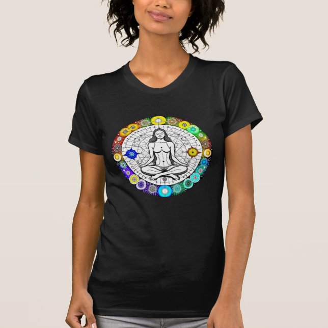 Tranquil and Serene Peacval Meditation T Shirt (Framsida)