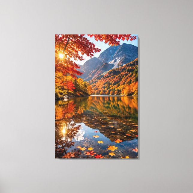 Tranquil Autumn Mountains Crisp Alpine Air Artwork Canvastryck (Framsida)