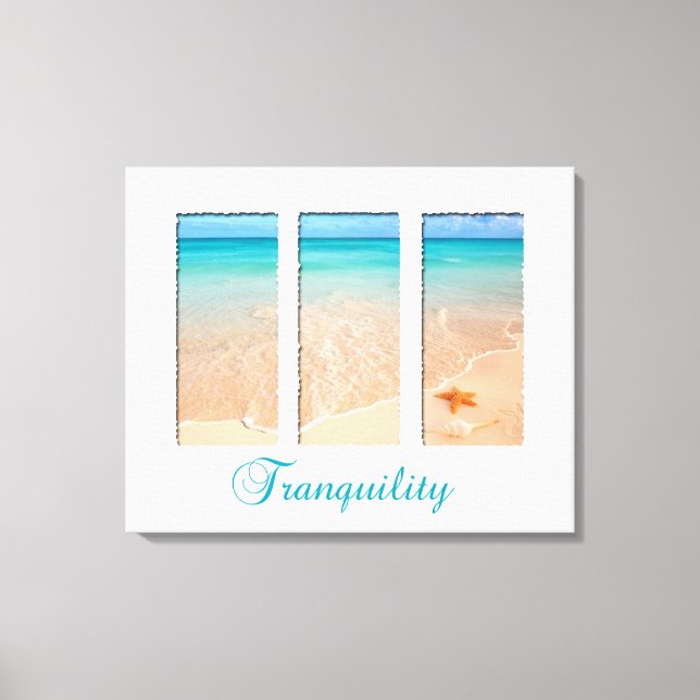 Tranquil Beach Triptych Canvastryck (Framsida)