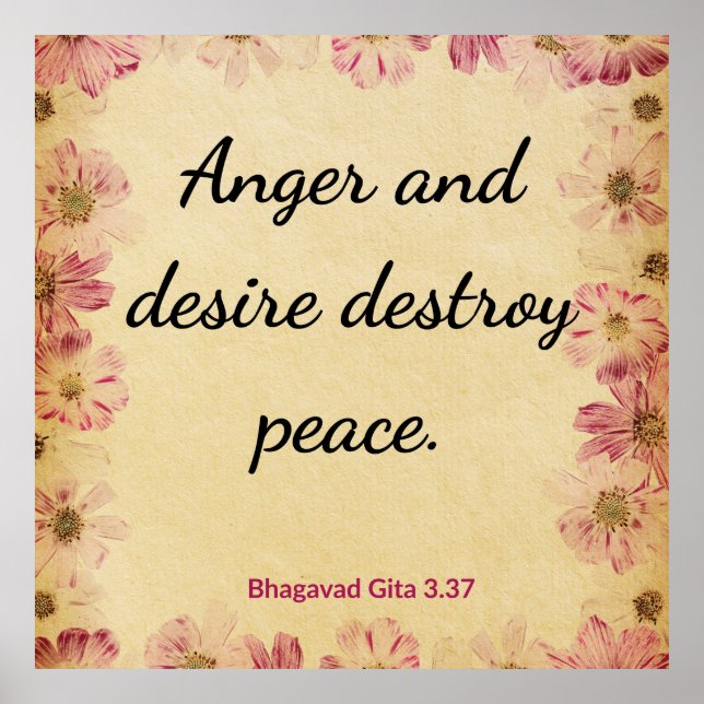Tranquil Beige Pink Gita Peace Anger Desire Print Poster (Framsidan)