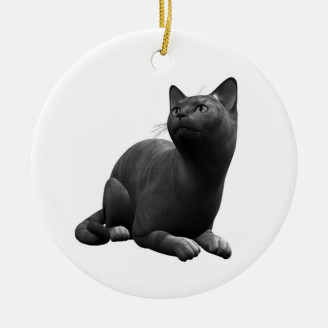 Tranquil Black Cat Ornament (Framsidan)