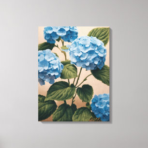 Tranquil Blue Hydrangeas Painting Canvastryck