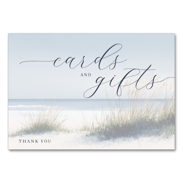 Tranquil Blue Minimalist Beach Waves Bordsnummer (Framsidan)