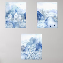 Tranquil Blue Village - Boho Ligcape