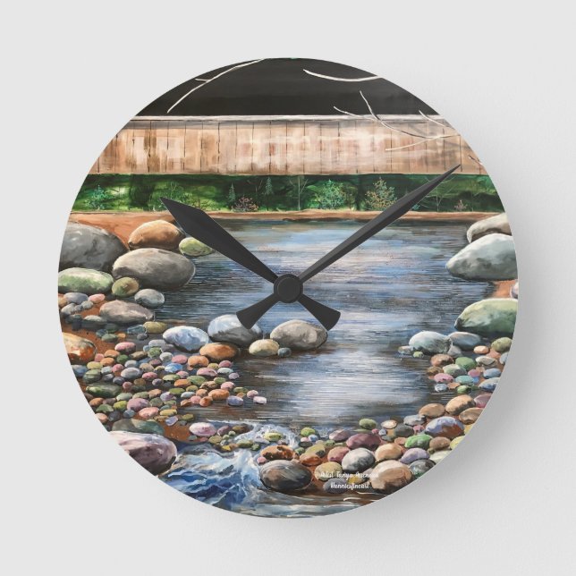 Tranquil Blues/ Brook Art Rund Klocka (Framsida)