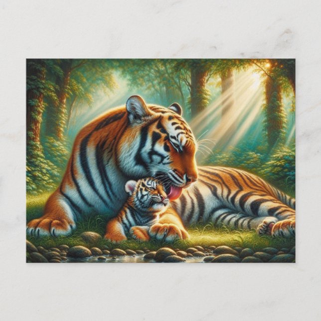 Tranquil Bonding in the Jungle Painting Vykort (Framsida)