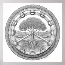 Tranquil Botanical Mandala: Hydroponic Helix