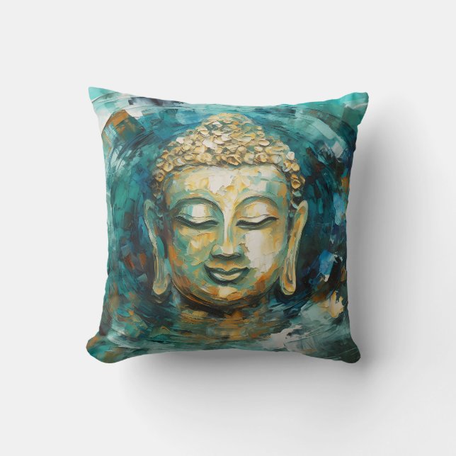 Tranquil Buddha Aura Andlig Art Kudde (Framsida)