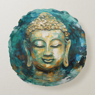 Tranquil Buddha Aura Andlig Art Rund Kudde