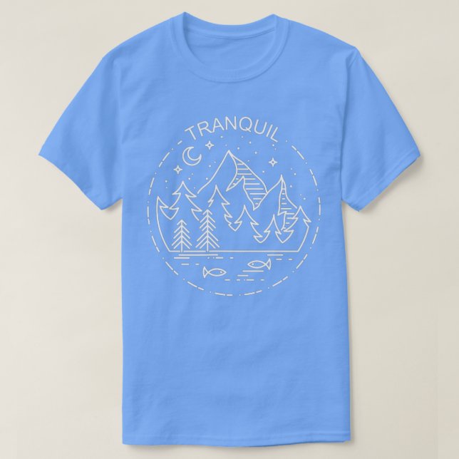 Tranquil  Camping  Wilderness  Outdoors  Simple De T Shirt (Design framsida)