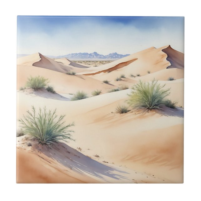 Tranquil Desert Ligcape med Soft Dunes Kakelplatta (Framsidan)