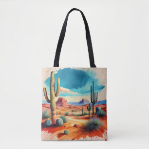 Tranquil Desert Scene med torktumlare Cacti Tygkasse