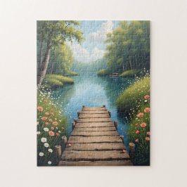 Tranquil Dock at Sunrise Puzzle Pussel