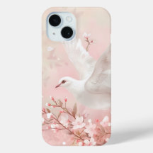 Tranquil Dove med Blommar Watercolor Phone Case