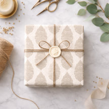 Tranquil Elegance: Sepia Henna Mönster vävnadsblad