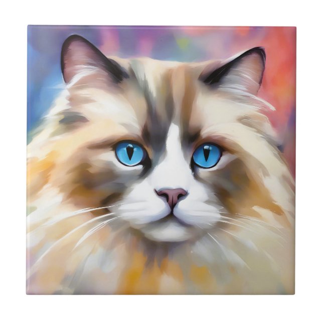 Tranquil Elegant Ragdoll Cat Kakelplatta (Framsidan)