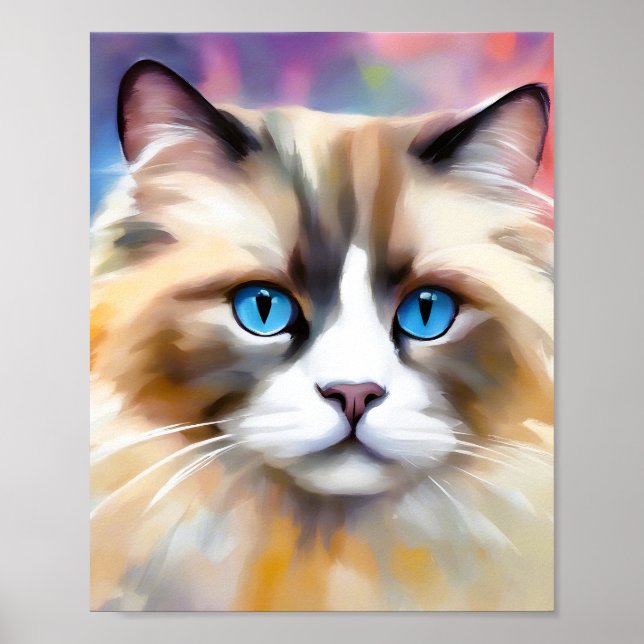 Tranquil Elegant Ragdoll Cat Poster (Framsidan)