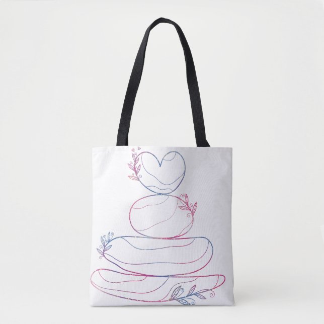 Tranquil Energy - Zen Colorful Tote Bag Tygkasse (Framsida)