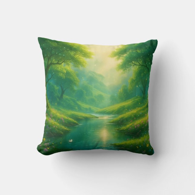 Tranquil Escape - Scenia River & Backe Ligcape Kudde (Framsida)