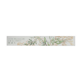Tranquil Eucalyptus Elegant Grönt Breezy Sea Glass Etikettband