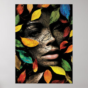 "Tranquil Foliage: Womans Porträtt" är en bedövnin Poster
