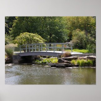 Tranquil Garden Bridge Poster