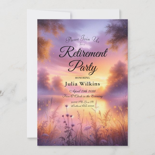 Tranquil Glow of Evening från Sjö Inbjudningar (Framsida)