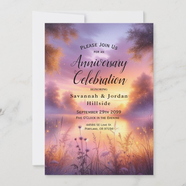 Tranquil Glow of Evening från Sjö Inbjudningar (Framsida)