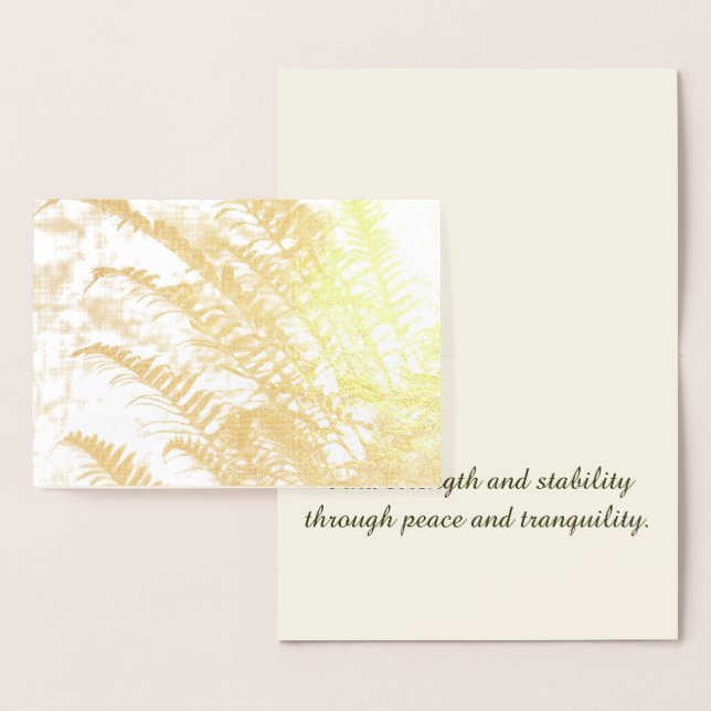 Tranquil Golden Fern Folierat Kort (Display)