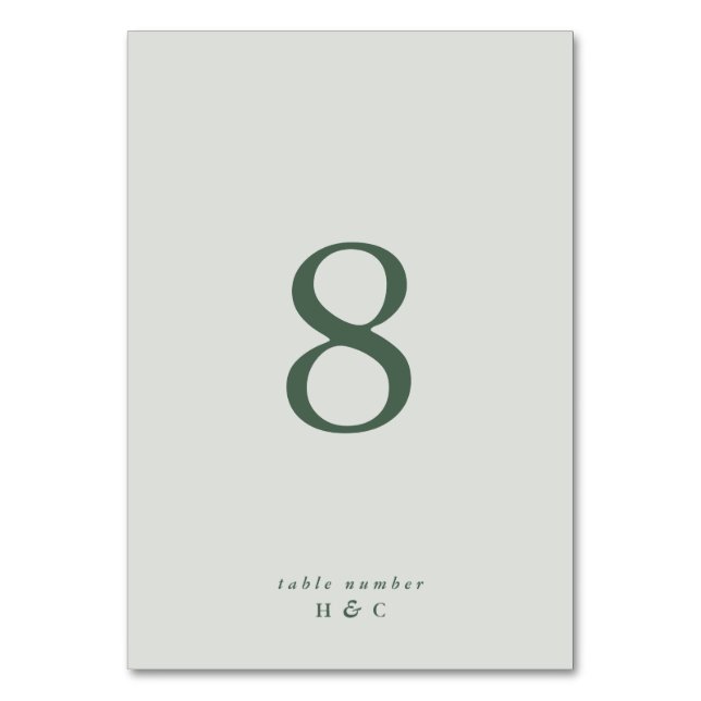 Tranquil Grönt Emerald Plain Simple Sea Glass Bordsnummer (Framsidan)