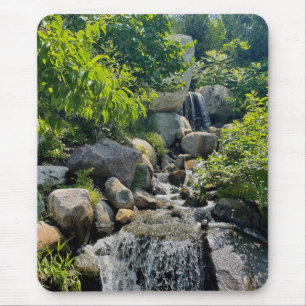 Tranquil Grönt Falls Serene Nature Elegance Musmatta