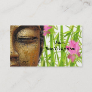 Tranquil Guld Buddha och Blommigt Affärskort Visitkort